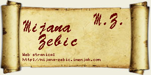 Mijana Zebić vizit kartica